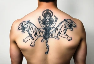 Durga on tigers tattoo idea