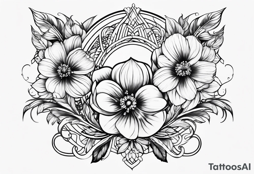 March birth flower infinity sign tattoo idea