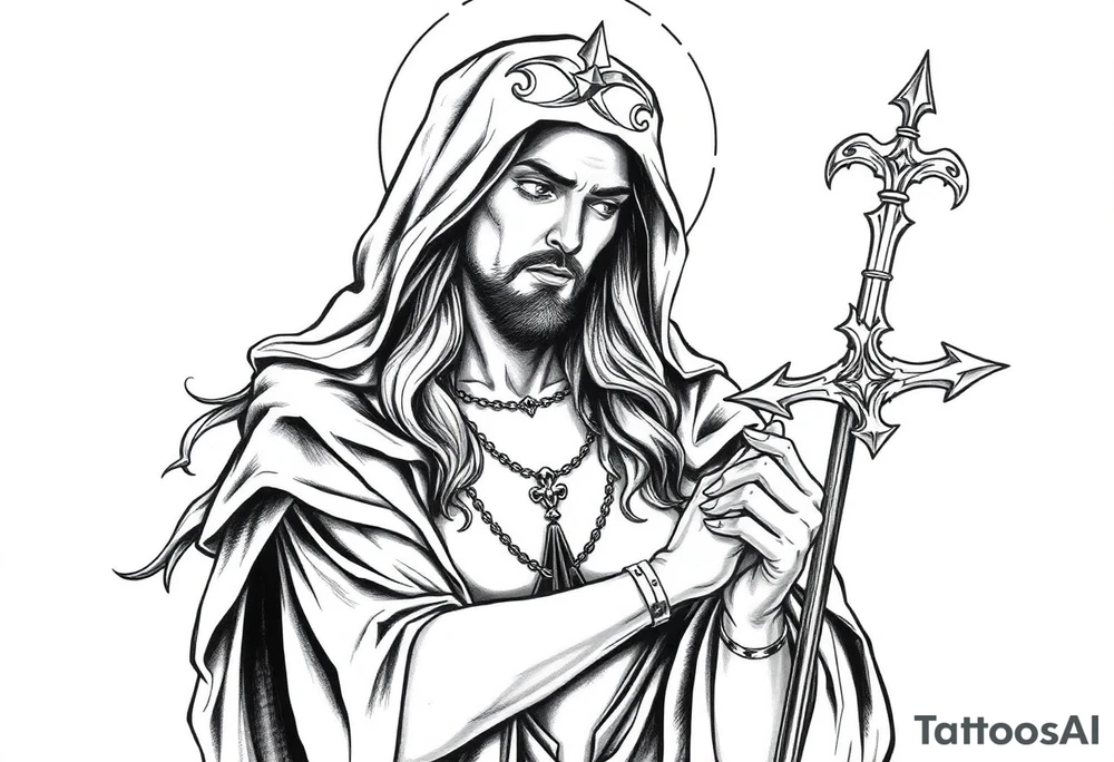 Hot sexy saint tattoo idea