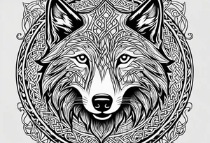 Celtic wolf tattoo idea