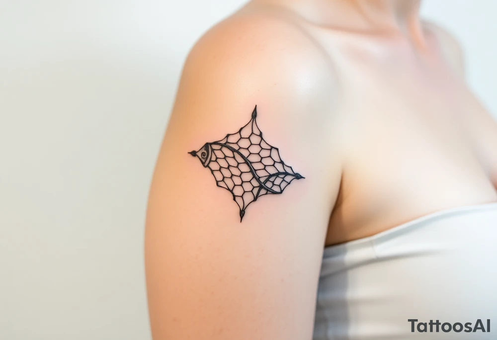 Thick sexy negative fishnets tattoo idea