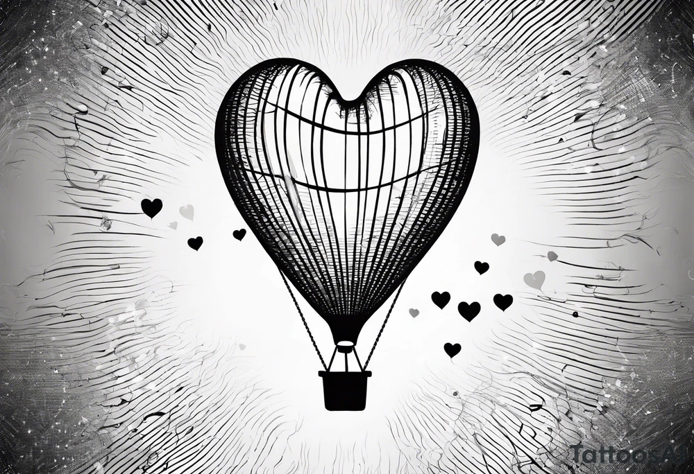 heartshaped small helium party baloon with a string and pulse heartbeat on a string tattoo idea