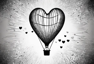 heartshaped small helium party baloon with a string and pulse heartbeat on a string tattoo idea