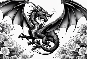 give me an asian gangster style tattoo with a dragon for the back tattoo idea