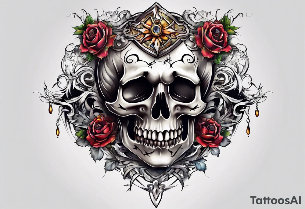 Scary chest tattoo idea