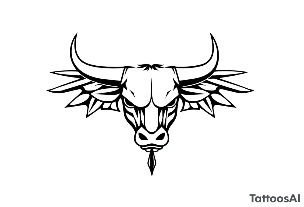 Symbol for complete surrender to master bull tattoo idea