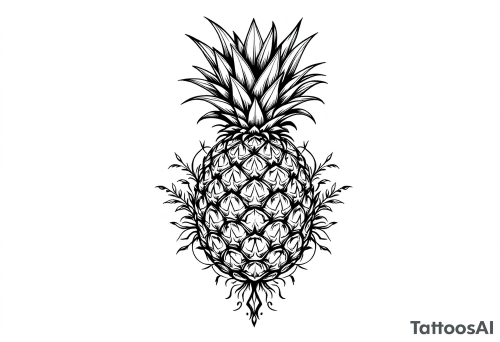 Crown pineapple vagina tattoo idea