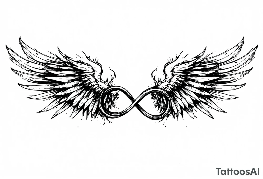 Infinity Loop made of wings tattoo idea