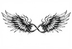 Infinity Loop made of wings tattoo idea