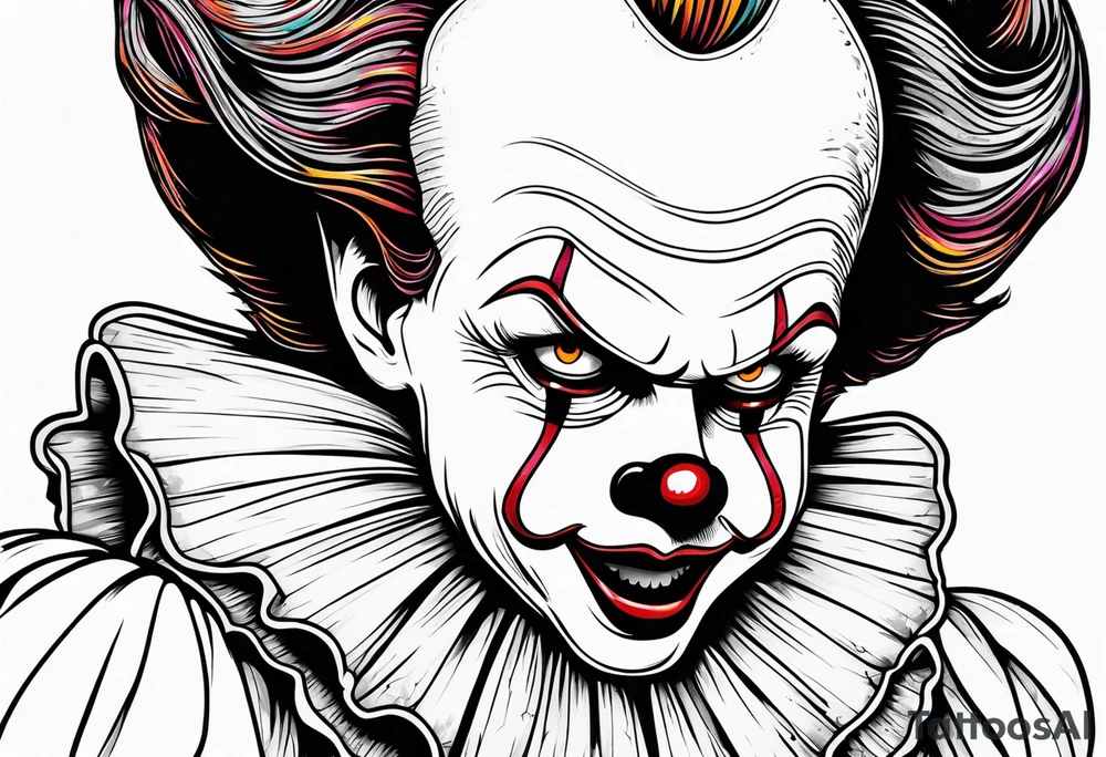 pennywise, scary, horror tattoo idea