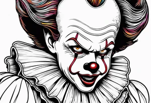 pennywise, scary, horror tattoo idea