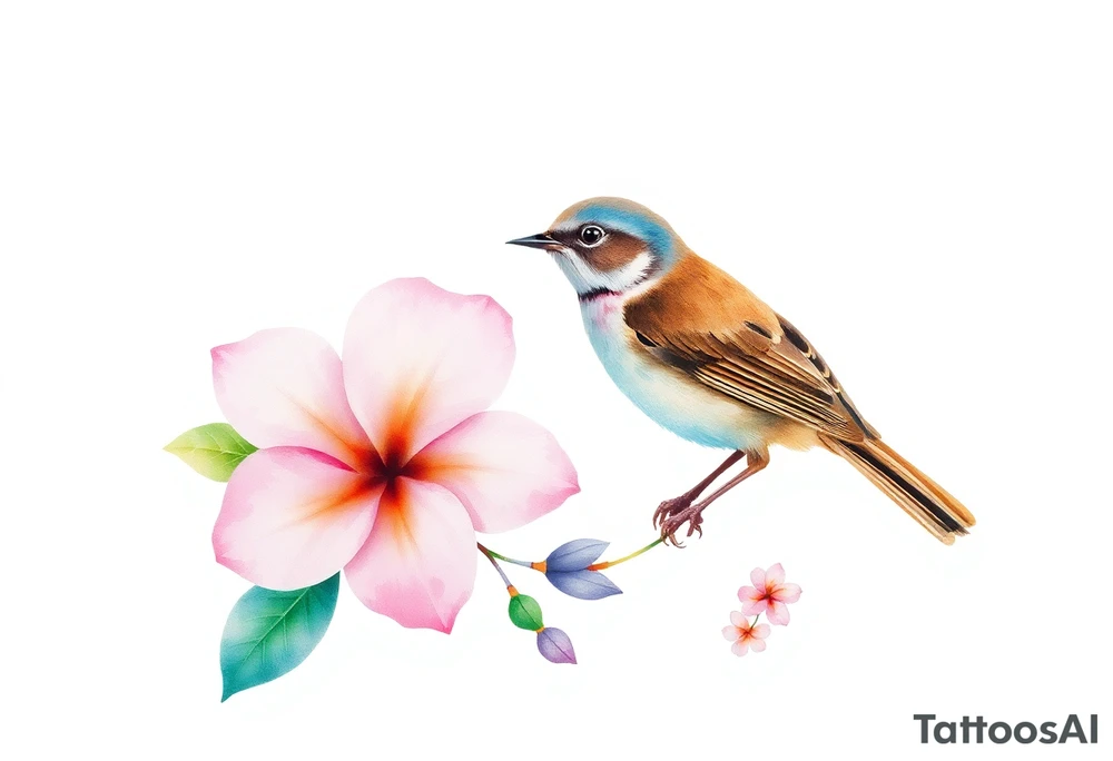 pink camelia flower
blue brown wren bird tattoo idea