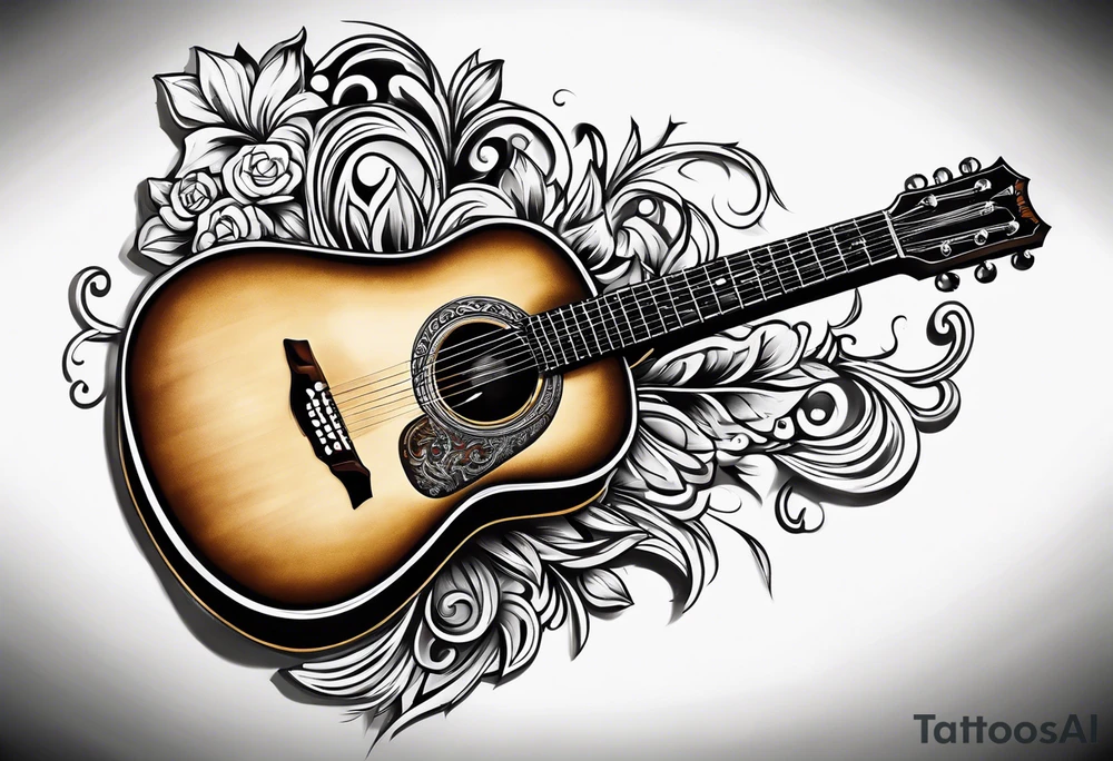 Acoustic guitar tattoo idea