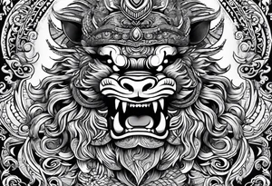 majestic barong indonesia tattoo idea