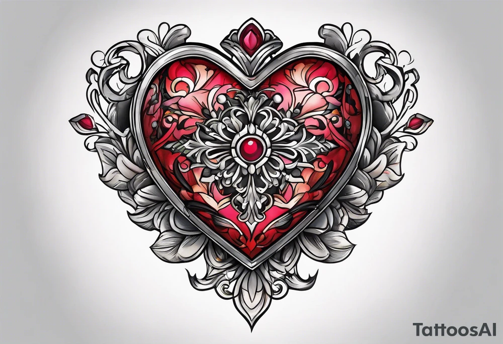 heart locket tattoo idea