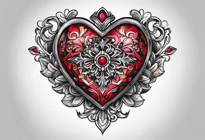 heart locket tattoo idea