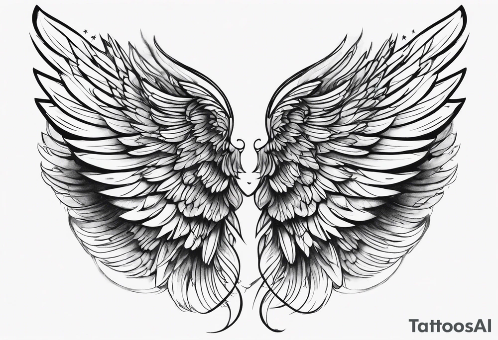 Small angel wings tattoo idea