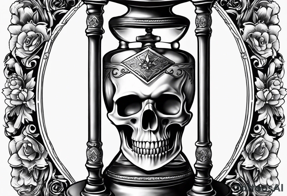 Hour glass and skull tattoo idea