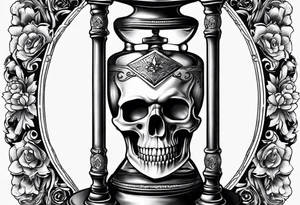 Hour glass and skull tattoo idea