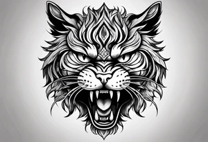 angry cat tattoo idea