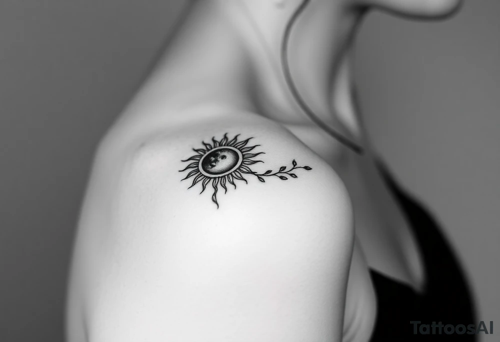 The sun and the moon cascading tattoo idea