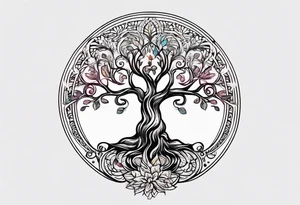 tiny tree of life tattoo idea
