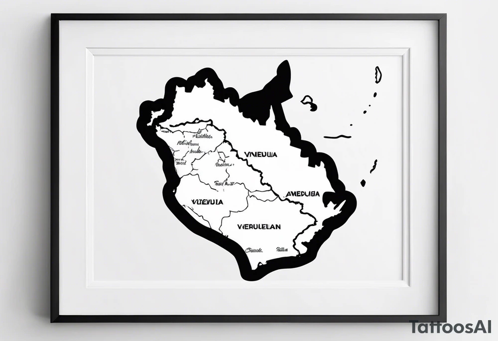 Venezuelan north coast map silhouette tattoo idea