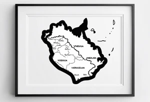 Venezuelan north coast map silhouette tattoo idea