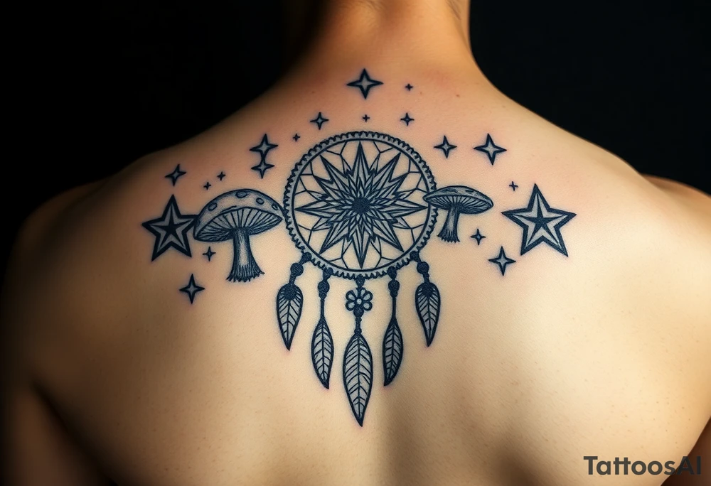 Mushrooms dreamcatcher
Stars tattoo idea