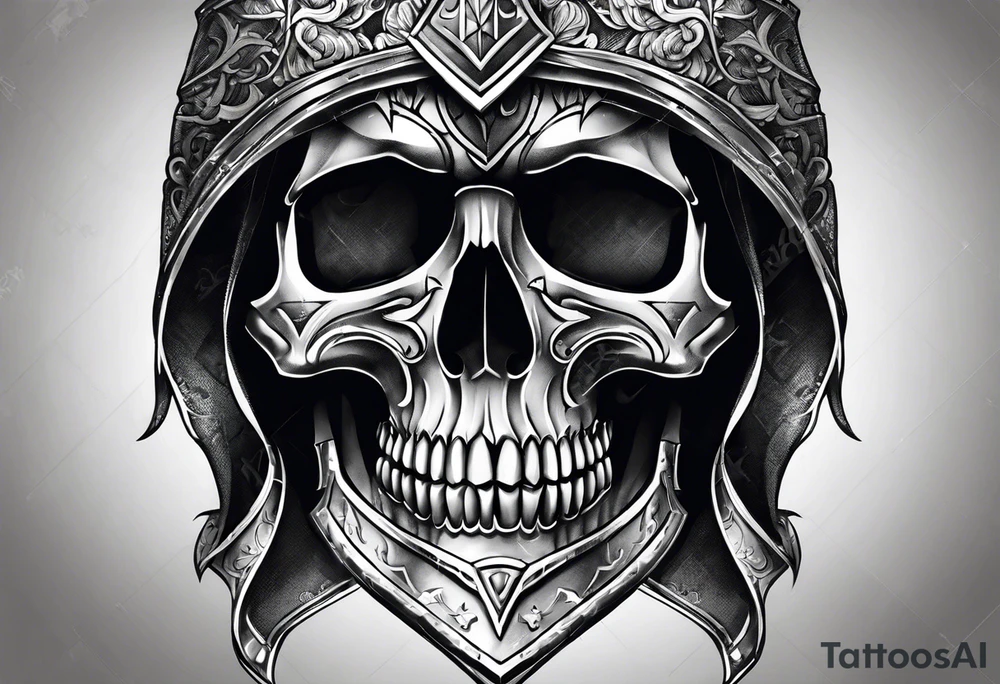 knight skull tattoo idea