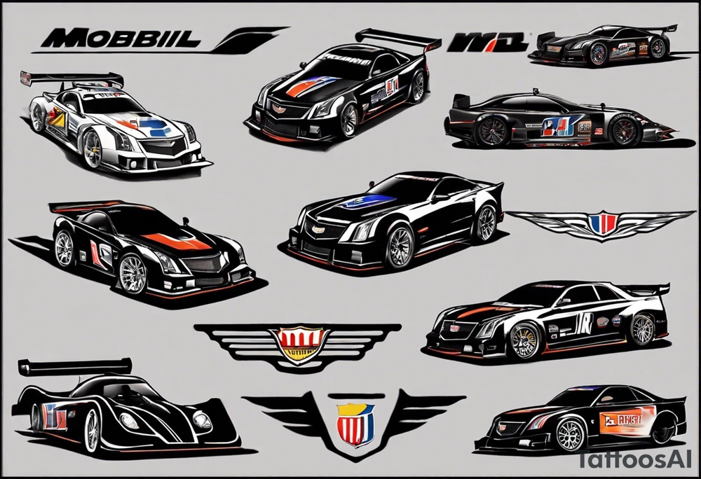 I’d like to have a half sleeve. Something race car related with a speedometer, modern race car(Cadillac Blackwing if possible), racing flag, turbo and maybe even a track. Not all of this is required but throwing out ideas. I would like Mobil 1 and the Blackwing logo to be included in design. tattoo idea