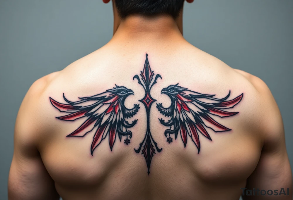 representing equilibrium or balance. color could be black and red or only black tattoo idea