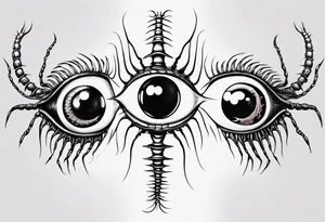 eyeball centipede tattoo idea