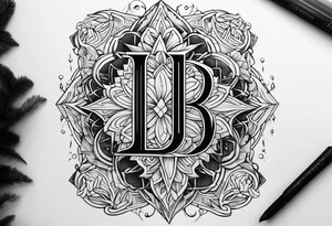 Las letras J B tattoo idea