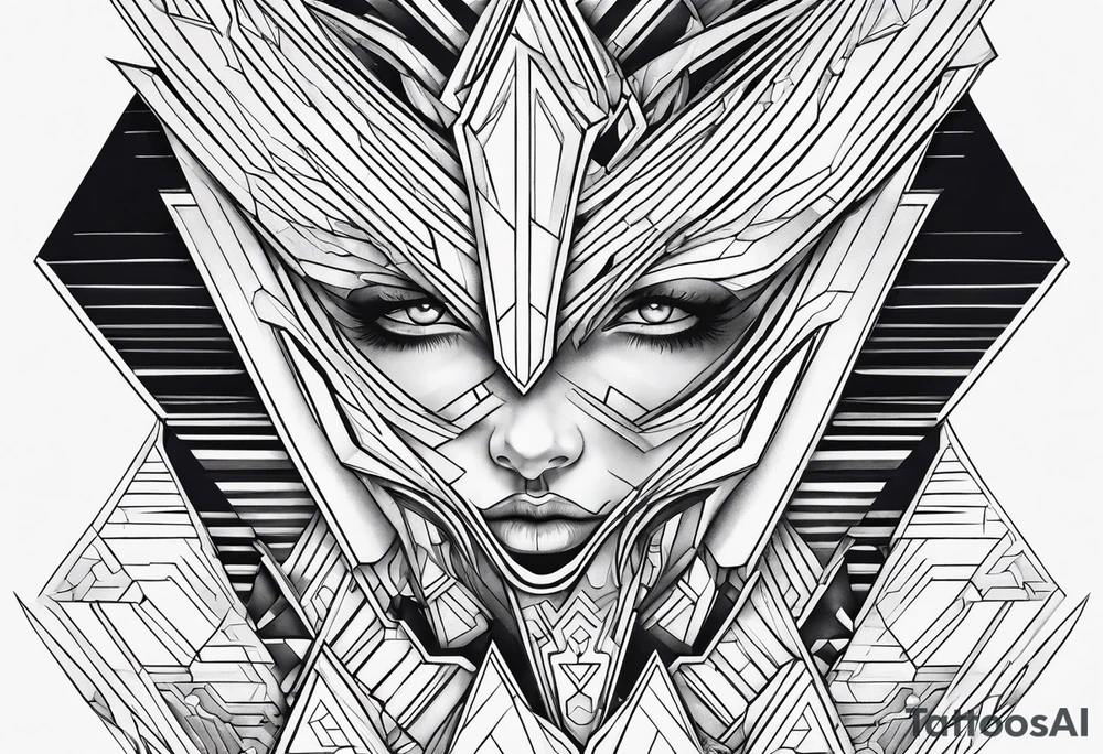 Futuristic line tattoo idea