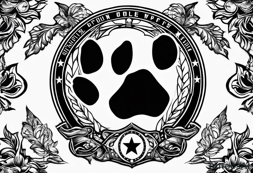 Paw print Air Force tattoo idea