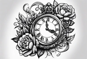 A clock made out of a quarter coin tattoo idea