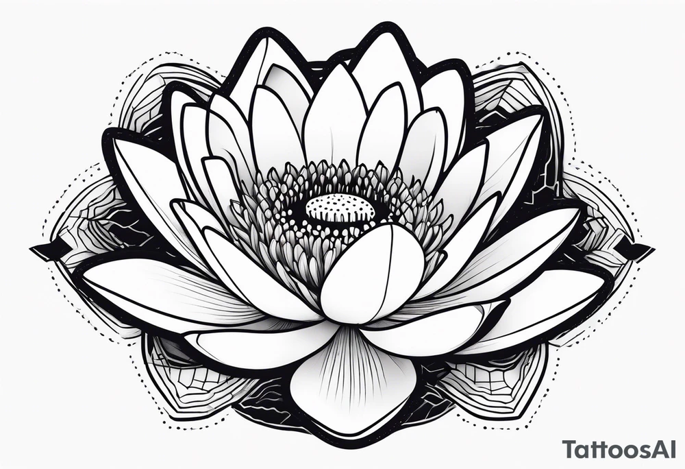 Water lily and Daisy minimalist tattoo idea