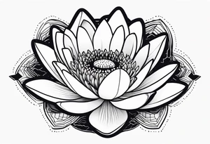 Water lily and Daisy minimalist tattoo idea