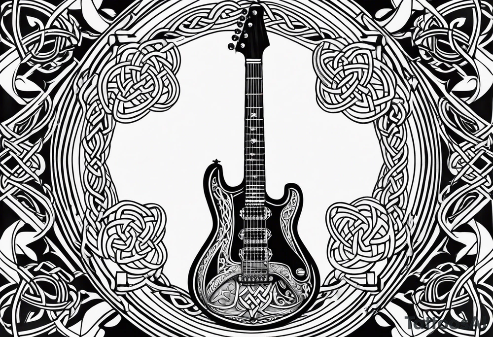Celtic knot electric guitar tattoo idea