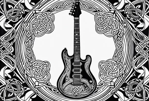 Celtic knot electric guitar tattoo idea