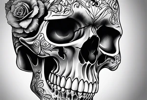 Realistic skull tattoo idea