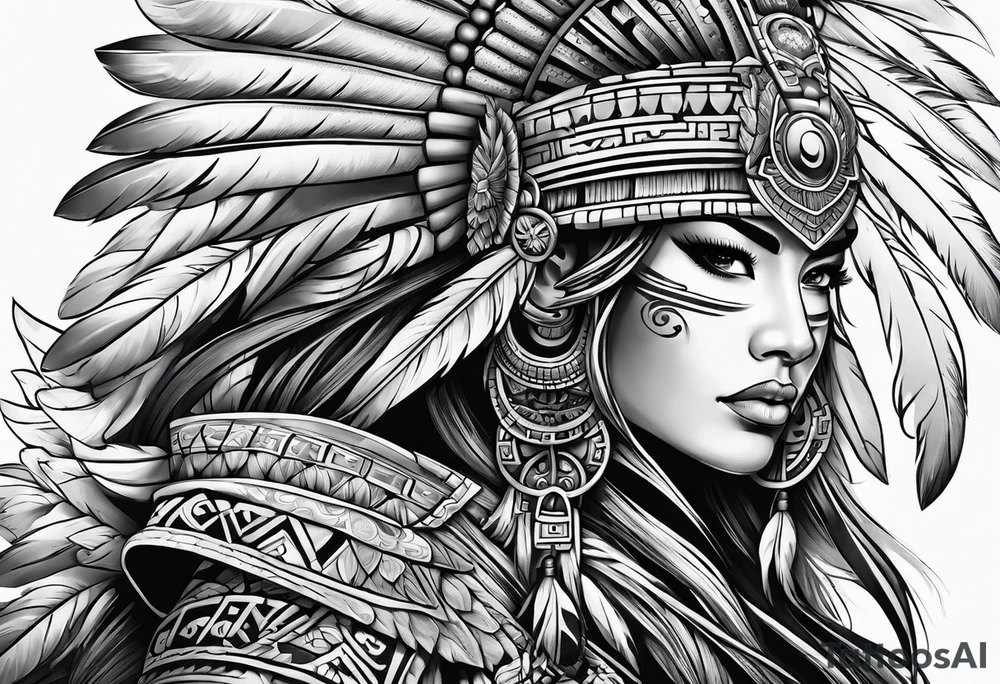 Warrior Aztec princess, tattoo idea