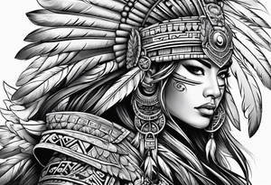 Warrior Aztec princess, tattoo idea