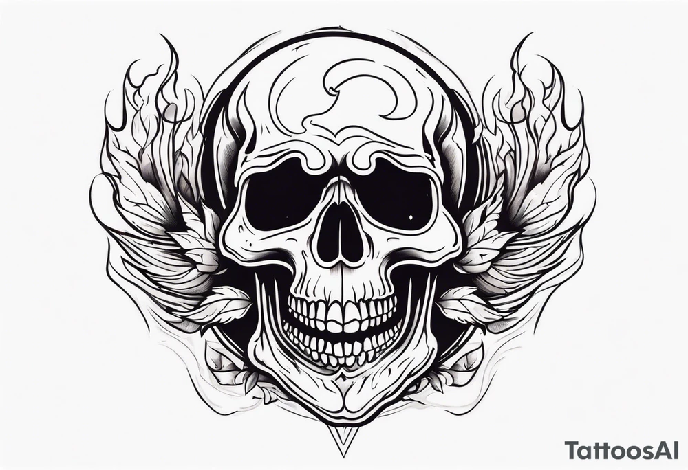 burning skull tattoo idea
