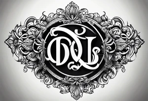 Cool image of initials “DgbIII” tattoo idea