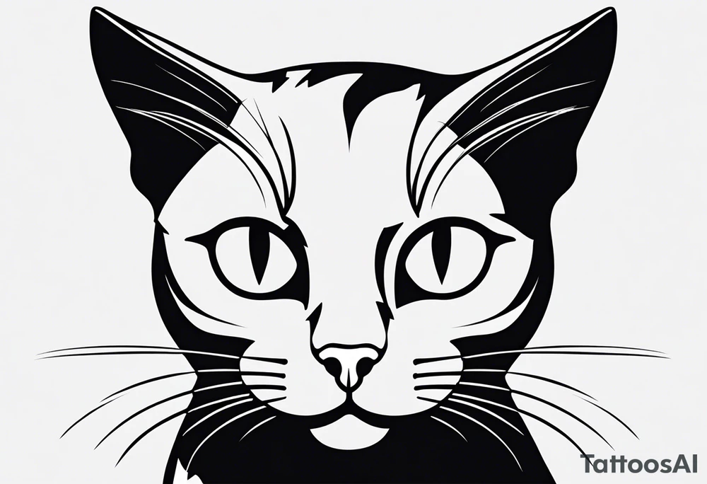 pop-art style black cat tattoo idea