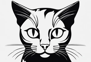 pop-art style black cat tattoo idea