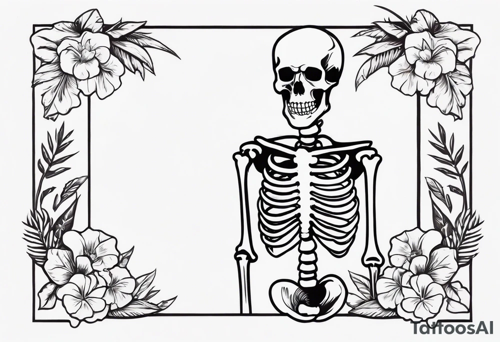 skeleton wearing a Hawaiian shirt tattoo idea