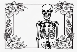 skeleton wearing a Hawaiian shirt tattoo idea
